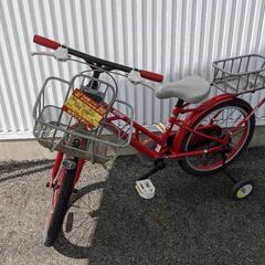 子供用自転車★補助輪付き★荷台のカゴ付き★18インチ