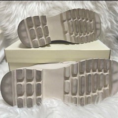 厚底ローファー ベージュ ゴールビット　25cmの画像