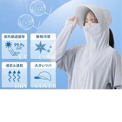 日除け　パーカー　冷感素材の画像