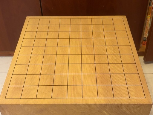 将棋盤　柾目　厚さ17.5cm 脚付き　ヘソあり　桐製カバー付き　柾目　天然木製足付将棋盤