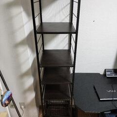 【最終値下げ】棚4段カゴ2段 隙間収納ラックの画像