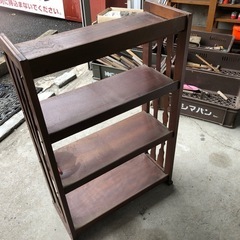 レトロ家具 木製オープン本棚 60cm×25cm×高さ95cmの画像