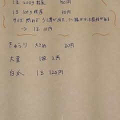 無農薬野菜　じゃがいも　白瓜　大葉　きゅうりの画像