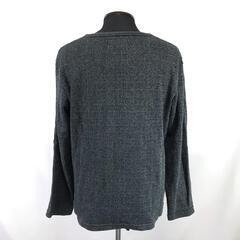 RYUGI ASSAKU【流儀圧搾】和柄/長袖Ｔシャツ/トレーナー【メンズXL/黒/JAPAN/ストライプ】レイヤード/厚手/Tops◆BJ034-dの画像