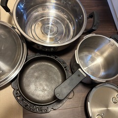 鍋セット　圧力鍋　鉄鍋の画像