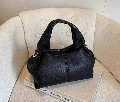 新品クラウド型レザーハンドバッグ　ブラック　黒　ショルダーバッグ　2way