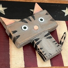 ハンドメイド猫オブジェの画像