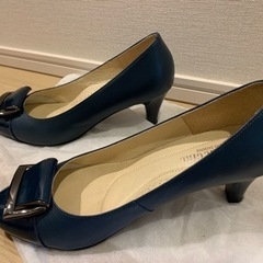 CHIC CHIC GIRL 台湾製 ハンドメイドパンプス ネイビー 24cmの画像