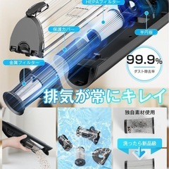 掃除機 コードレス 軽量 強力38KPa強力吸引 自立型 黒の画像