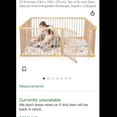 赤ちゃんの柵 Foldable Wooden Playpen