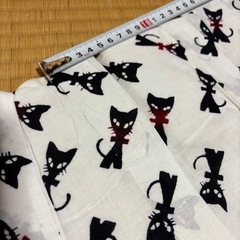 黒猫模様の浴衣　黄色いつけ帯の画像