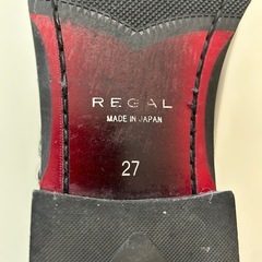 リーガル革靴メンズレザービジネスシューズ紐靴ドレスシューズくつクツ日本製27黒ブラック牛革本革男性用紳士靴国産国内製 REGALの画像