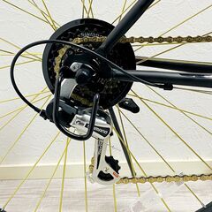 【商談中】【使用少ない・美品】TRADEA/トレーディア/700C/クロスバイク/マウンテンルック/クラッチジャム/ブラック／リム＆チェーン＆ペダル:ゴールド/E1ES0701の画像