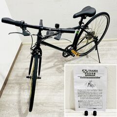 【商談中】【使用少ない・美品】TRADEA/トレーディア/700C/クロスバイク/マウンテンルック/クラッチジャム/ブラック／リム＆チェーン＆ペダル:ゴールド/E1ES0701の画像