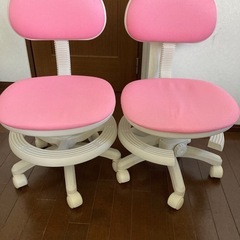 子供用椅子　二脚セット　ピンク