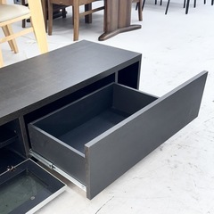 【超美品‼️】定価79,800円♪ 日本製 ジェネラルシェイプ 210cm幅ローボード テレビ台 リビング収納家具 オーク材ダークブラウン♪の画像