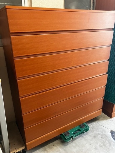 I2507-442 府中家具 桐製家具 桐タンス チェスト7段 上下2分割 中古美品