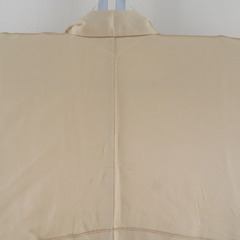 訪問着 薄黄色ｘ白色 菊に短冊紋様 ぼかし染め 地紋入り 広衿 正絹 仕立て上がり着物 身丈165cm 【キモノオフ野々市若松店】の画像