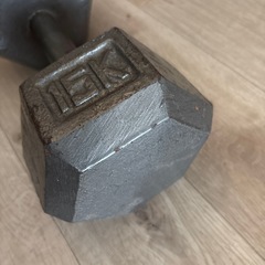 ダンベル１５キロと小さい重り２キロの画像