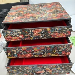 ☆値下げ☆H2507-444 レトロ和紙小物入れ3段 中古 現状お渡しの画像