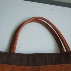 藤原袋物 ブラウンの手提げバックの画像