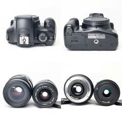 【全国送料無料】 Canon EOS Kiss X50✨ ショット数わずか！ 元箱付き 超望遠レンズ付き ダブルレンズセット ズームセット✨ 届いたらすぐに使えます✨ キヤノン キャノンの画像