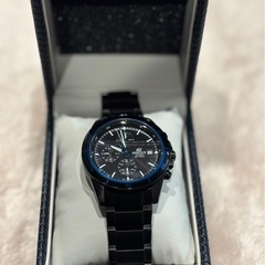 CASIO EDIFICE ブラックメタルベルト クロノグラフ時計