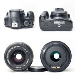 【全国送料無料】 Canon EOS Kiss X50✨ ショット数わずか！ 元箱付き シングルレンズセット ズームセット✨ 届いたらすぐに使えます✨ キヤノン キャノンの画像