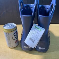 S900/クロックス キッズ ハンドル イット レイン ブーツ ネイビー J1/19.5cm　防水性レインブーツ　驚くほど軽く、履くのが楽しくなるシューズの画像