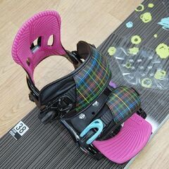 138cm 使用感少なめ HEAD スノーボード バインディング付き FLAIR ブラック×ピンク スノボ ヘッド 札幌市 清田区 平岡の画像