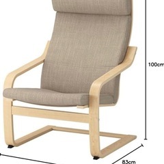IKEA (イケア)  ＩＫＥＡ/イケア POANG/ポエング アームチェア バーチ材突き板/ヒッラレド ベージュの画像