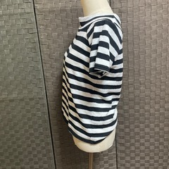 美品 ボーダー 夏 半袖 タオル生地 ボートネックの画像