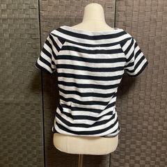 美品 ボーダー 夏 半袖 タオル生地 ボートネックの画像