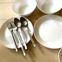 白食器　無印カトラリー　無料でお譲りしますの画像