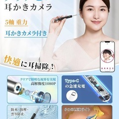 耳かき カメラ付き 耳かき【2025年 2300万 極細3.5mmレンズ】 耳掃除カメラ みみかき スコープ WIFI接続 光る耳かき 耳垢取り 6LEDライト搭載 左右反転機能 IP67防水 Type-C充電 写真/録画対応 iOS/Androidスマホ/タブレット対応 子供 お年寄り 大人向け 耳垢除去クリーニング 奥まで見える 日本語取扱説明書付きの画像