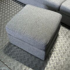 店頭引き渡し 中古 ソファ ３人掛け オットマン付 グレー カウチソファ 家具の画像