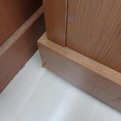 【ドリーム尾浜店】　収納付きｺﾚｸｼｮﾝﾗｯｸ　高さ(H)132×幅 (W)135× 奥行(D)45.5(cm)の画像