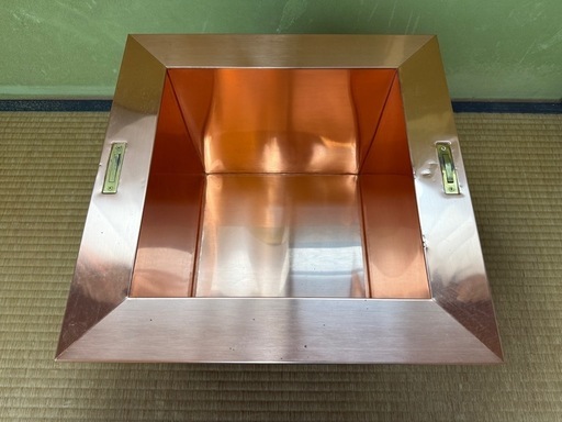 【GO-1065】置炉 炉落とし 炉壇 茶室炉 銅製 茶の湯 茶室 茶道具