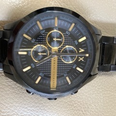 超美品　黒文字盤に金色Armani Exchange クロノグラフ 腕時計の画像