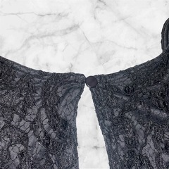 【美品】ブラックバイマウジー❤ノースリーブミニワンピース　黒レース　サイズ2の画像
