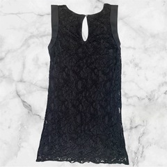 【美品】ブラックバイマウジー❤ノースリーブミニワンピース　黒レース　サイズ2の画像