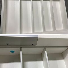 ニトリ/NITORI キッチンボード ダリア 幅100 ベアリングレール レンジボード カップボード  ホワイト 食器棚 中古家具 店頭引取歓迎 R9805の画像