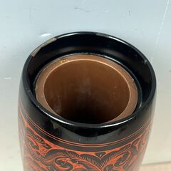 33 讃岐漆芸 蒟醤塗 きんま 花器 花生 花入 漆塗り 漆器 アンティーク製品の画像