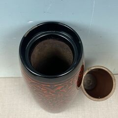 33 讃岐漆芸 蒟醤塗 きんま 花器 花生 花入 漆塗り 漆器 アンティーク製品の画像