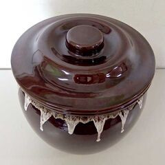常滑焼 かめ  5号 蓋付き 漬物容器 梅干し 味噌 丸壺 食物容器瓶☆ 札幌市 北区 屯田 の画像