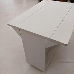 【ドリーム尾浜店】バタフライキッチンワゴン　アイリスオーヤマ　WH　※全体的に使用感あり　高さ(H)70×幅 (W)89× 奥行(D)37～64.5(cm)の画像