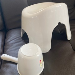 子ども　お風呂椅子　　桶の画像