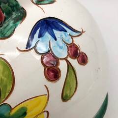 ss7629 イタリア製 花瓶 高さ35cm 陶器 ヴィンテージ ハンドメイト 絵付け イタリー製 ITALY製 焼き物 花器 アンティーク 花瓶 中古の画像