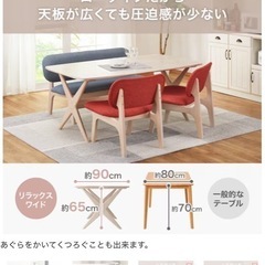 リビングダイニングテーブル4点セットの画像