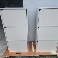 ニトリ　Nカラボ 扉付き 3段(ホワイトウォッシュ)　2個セット